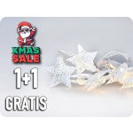 Solight LED řetěz vánoční hvězdy kovové bílé 10LED 1m 2x AA IP20 – Hledejceny.cz