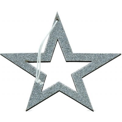 DECOLED Stříbrná hvězda dutá 15 cm – Hledejceny.cz