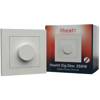 HEATIT Zig Dim 250W White RAL 9003, Zigbee otočný stmívač - HEA-1444420 – Hledejceny.cz