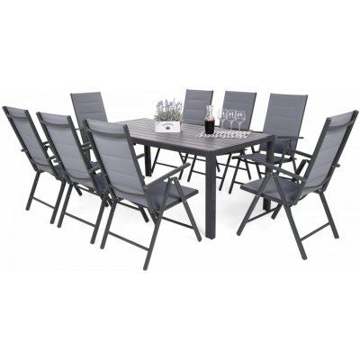 Home&Garden Zahradní sestava Ibiza 185 cm Grey / Window Grey 8+1 – Zboží Dáma