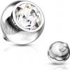 Piercing Šperky4U ozdobný kulička s kamínem k mikrodermálu MD019-03P