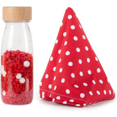 Petit Boum moje první hračka „polka & pikler“ zvuková lahev 250ml + taktilní šátek 35 x 35 cm – Zboží Mobilmania