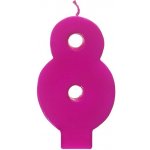 PartyDeco Narozeninová svíčka s číslem 8 růžová – Zboží Dáma
