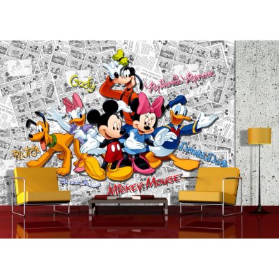AG Design FTDS-2225 Dětská papírová fototapeta Mickey Mouse rozměry 360 x 254 cm