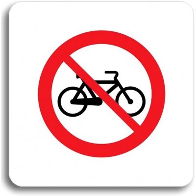 Accept Piktogram "zákaz jízdy na bicyklu" (80 × 80 mm) (bílá tabulka - barevný tisk bez rámečku)