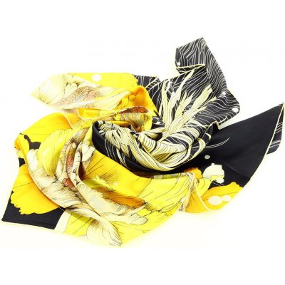 Marco Mazzini černo žlutý vzorovaný šátek AL16
