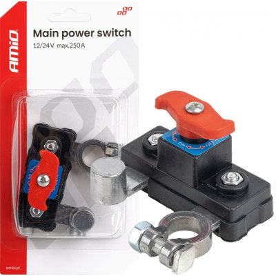 Amio 04831 Hlavní vypínač autobaterie 12V 24V 250A - – Hledejceny.cz