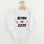 Dětské body s potiskem New Baby BORN IN 2025 pink – Zboží Dáma