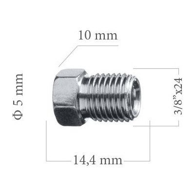 WP Koncovka brzdové trubky 5mm 3/8"x24 10x14.4mm – Zbozi.Blesk.cz