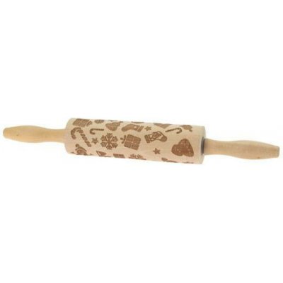 EH Excellent Houseware Váleček na těsto se vzorem, dřevěný, O 5 cm hnědá – Hledejceny.cz