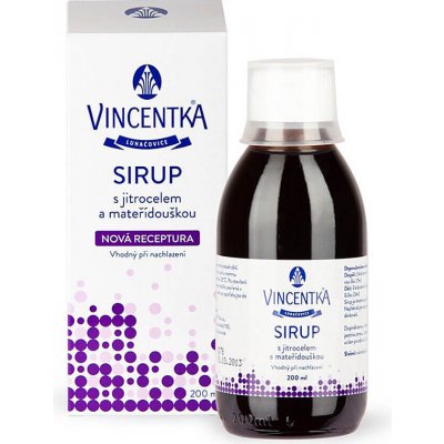 Vincentka Sirup s jitrocelem a mateřídouškou 200 ml – Hledejceny.cz