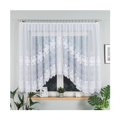 Dekorační oblouková krátká záclona na žabky JOWITA 150 bílá 400x150 cm MyBestHome – Hledejceny.cz