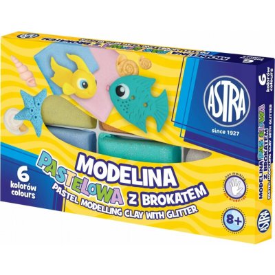 ASTRA Termotvrdnoucí plastelína 6 barev pastelová s třpytkami – Zboží Mobilmania
