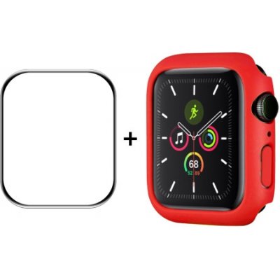 ENKAY Plastový kryt s tvrzeným sklem pro Apple Watch 9 / 8 / 7 45mm červený 35664 – Zbozi.Blesk.cz