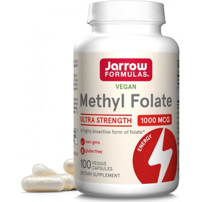 Jarrow Methyl Folate Aktivní forma kyseliny listové 1000mcg 100 rostlinných kapslí – Hledejceny.cz