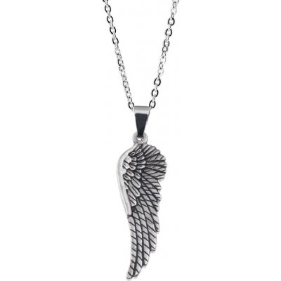 Šperky4U Ocelový řetízek s přívěškem andělské křídlo OPD0072
