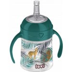 Lovi nevylévací hrníček s brčkem a závažím Jungle Vibes 150 ml tyrkys – Zboží Dáma