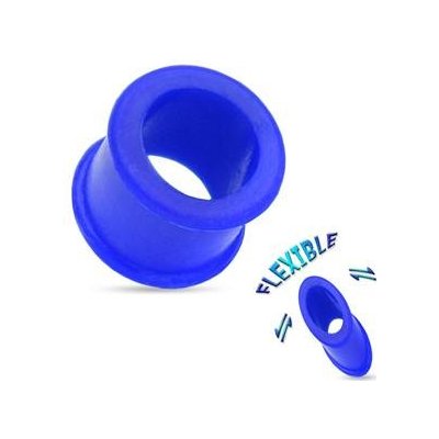 Šperky4U silikonový tunel do ucha modrý TN01038-10 – Zboží Dáma