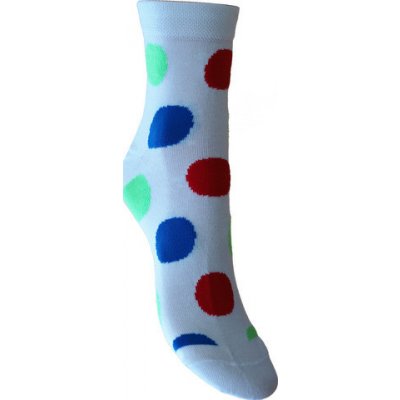 Veselé puntíkové ponožky bílé