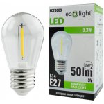 Eco Light LED žárovka E27 S14 0,3W 2700K 3V teplá bílá EC20089 – Hledejceny.cz