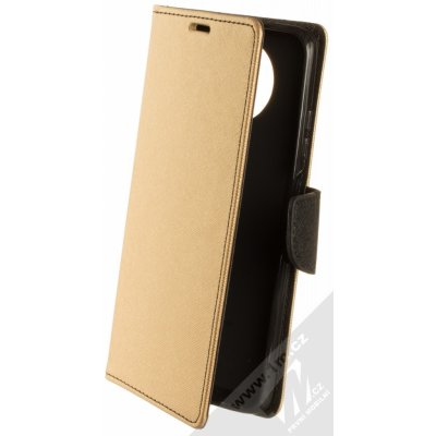 Pouzdro 1Mcz Fancy Book Xiaomi Redmi Note 9T zlatá černé