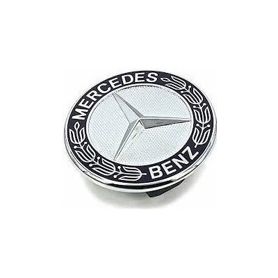 Znak, logo kapoty MERCEDES BENZ 57mm černá/chrom A2048170616 A2048170016 | Zboží Auto