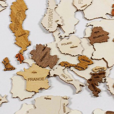 Dřevěná mapa světa puzzle Jednoduchý – Zbozi.Blesk.cz