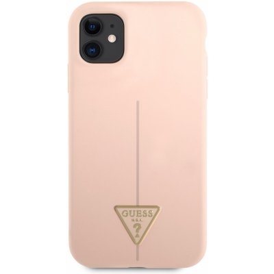 Pouzdro Guess Silicone Line Triangle Apple iPhone 11, růžové – Zboží Mobilmania