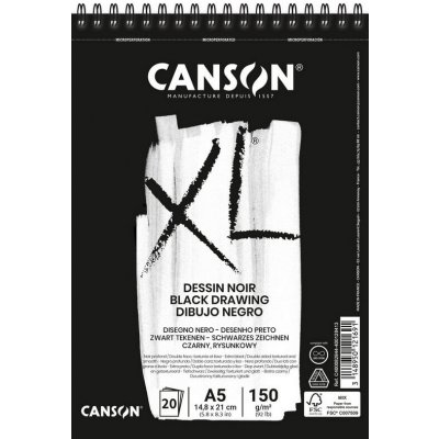 Canson Skicák XL Dessin Noir 150 g m2 20 archů A5 – Sleviste.cz