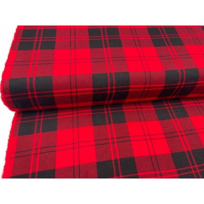Mirtex Látka FLANEL 165/S3 Kostky červeno-černé šíře 150cm Zbytková metráž – Zboží Dáma