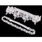 Svatební podvazkový set krajkový s perlami - Off White – Zboží Dáma