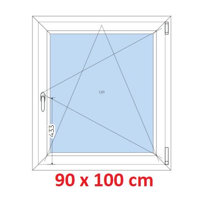 Soft Plastové okno 90x100 cm otevíravé a sklopné