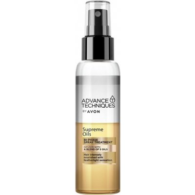 Avon Advance Techniques Supreme Oils intenzivní vyživující sprej s luxusními oleji pro všechny typy vlasů Duo Treatment Spray with Nutri 5 Complex 100 ml – Zbozi.Blesk.cz