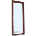 Kömmerling balkonové dveře 70 AD OS pravé ořech/ořech 70 x 220 cm oboustranná klika + FAB + hliníkový práh – Hledejceny.cz