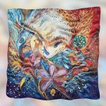 letuškový hedvábný šátek s pávem pestrobarevný – Zboží Dáma