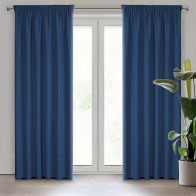 EUROFIRANY ZÁVĚS NA PÁSCE RITA 140X270 CM TMAVĚMODRÁ – Hledejceny.cz
