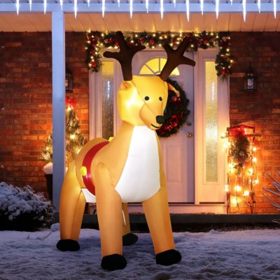 HOMCOM Nafukovací vánoční sob 180 cm | vícebarevný – Hledejceny.cz