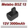 Baterie k aku nářadí - neoriginální TopTechnology Metabo BSZ 12 3000mAh Ni-MH 12V - neoriginální