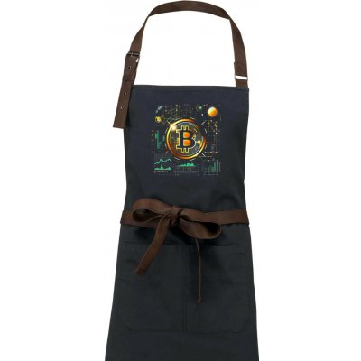 Dřevěné uhlí Bitcoin logo s grafy Zástěra Vintage – Hledejceny.cz