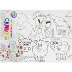 Grafix Malování na plátno barvy samolepky a štětec Farma 20 x 15 cm – Zboží Dáma