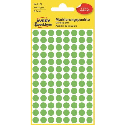 Avery Zweckform Etikety na různá značení 416 ks světle zelené 8 mm kulaté 3179 – Zboží Mobilmania