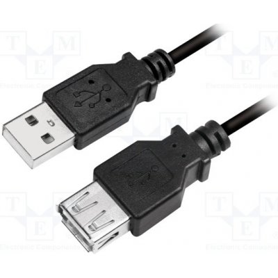 Logilink CU0012B USB 2.0, USB A zásuvka, USB A vidlice, niklovaný, 5m, černý – Zbozi.Blesk.cz