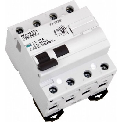 Bonega magnetický PEP-10P63-A (10 kA) 4P pro 0 až 63A/ 30 mA (A) – HobbyKompas.cz