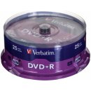 Médium pro vypalování Verbatim DVD+R 4,7GB 16x, Advanced AZO+, cakebox, 25ks (43500)