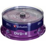 Verbatim DVD+R 4,7GB 16x, Advanced AZO+, cakebox, 25ks (43500) – Sleviste.cz