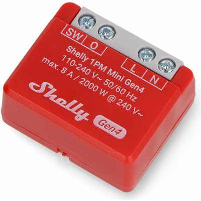 Shelly 1PM Mini Gen4 2ks balení spínací modul s měřením spotřeby 1x 8A (WiFi, Bluetooth, Zigbee, Matter) SHELLY-1PM-Mini-Gen4-2-PACK – Sleviste.cz