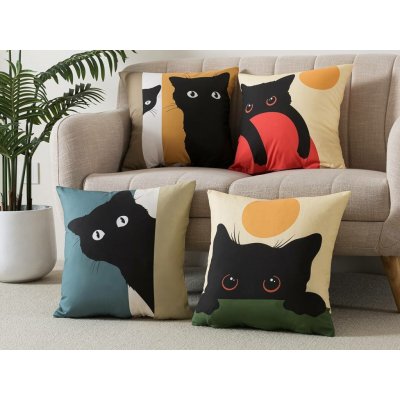 Xpose ČERNÁ KOČKA 4 ks 40 x 40 cm – Sleviste.cz