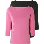 esmara Dámské triko s BIO bavlnou černá/růžová – Zboží Mobilmania