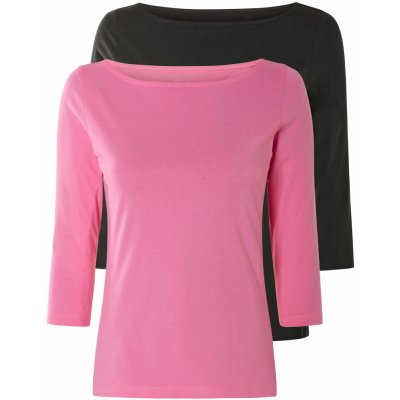 esmara Dámské triko s BIO bavlnou černá/růžová – Zboží Mobilmania