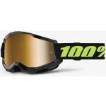 100 PROCENT brýle STRATA 2 SOLAR ECLIPSE - MIRROR TRUE GOLD LENS - barva černá/žlutá fluo plexi zlaté zrcadlo | Zboží Auto